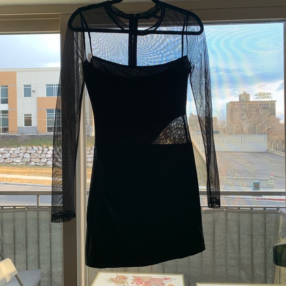 Bcbgmaxazria LBD black mesh minidress XS - Picture 1 of 5